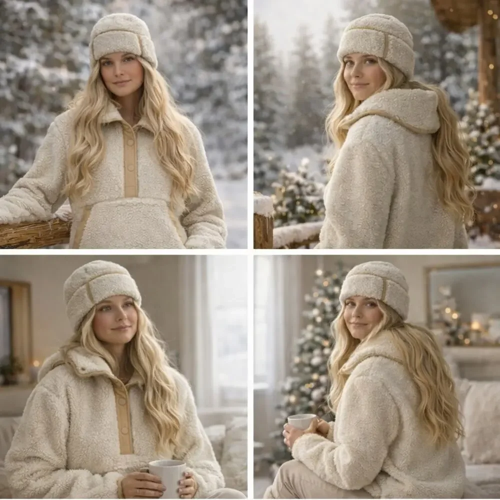 Coach Sherpa Pullover Jacket Cream Tan NWT $598 Size Large  F300